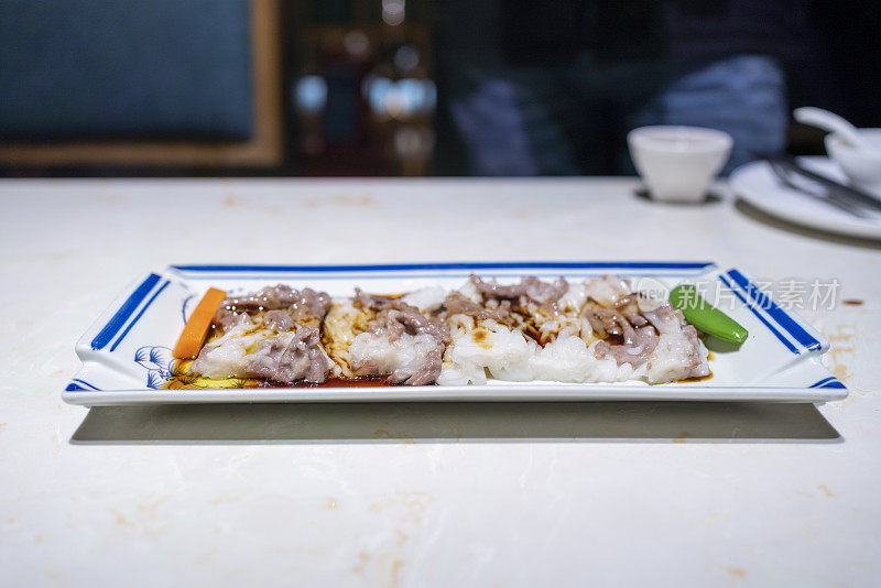 特写的广东dum sum named Chee Cheong Fun